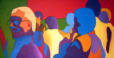 Versammlung, 2007, Acryl auf Leinwand, 120x60cm